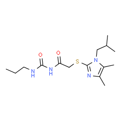 ChemSpider 2D Image | 2-[(1-Isobutyl-4,5-dimethyl-1H-imidazol-2-yl)sulfanyl]-N-(propylcarbamoyl)acetamide | C15H26N4O2S