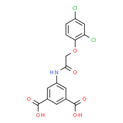 ChemSpider 2D Image | 5-{[(2,4-Dichlorophenoxy)acetyl]amino}isophthalic acid | C16H11Cl2NO6