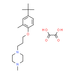 ChemSpider 2D Image | 1-Methyl-4-{3-[2-methyl-4-(2-methyl-2-propanyl)phenoxy]propyl}piperazine ethanedioate (1:1) | C21H34N2O5