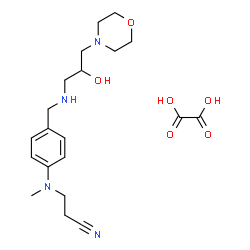 ChemSpider 2D Image | 3-{[4-({[2-Hydroxy-3-(4-morpholinyl)propyl]amino}methyl)phenyl](methyl)amino}propanenitrile ethanedioate (1:1) | C20H30N4O6