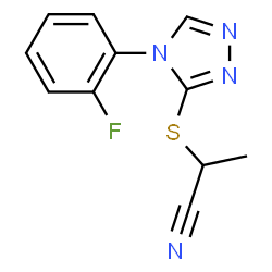 ChemSpider 2D Image | 2-{[4-(2-Fluorophenyl)-4H-1,2,4-triazol-3-yl]sulfanyl}propanenitrile | C11H9FN4S