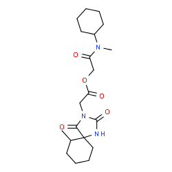 ChemSpider 2D Image | 2-[Cyclohexyl(methyl)amino]-2-oxoethyl (6-methyl-2,4-dioxo-1,3-diazaspiro[4.5]dec-3-yl)acetate | C20H31N3O5
