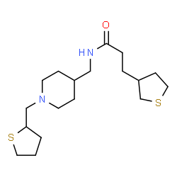ChemSpider 2D Image | 3-(Tetrahydro-3-thiophenyl)-N-{[1-(tetrahydro-2-thiophenylmethyl)-4-piperidinyl]methyl}propanamide | C18H32N2OS2