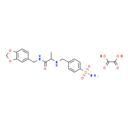 ChemSpider 2D Image | N-(1,3-Benzodioxol-5-ylmethyl)-N~2~-(4-sulfamoylbenzyl)alaninamide ethanedioate (1:1) | C20H23N3O9S
