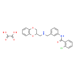ChemSpider 2D Image | 2-Chloro-N-(3-{[(2,3-dihydro-1,4-benzodioxin-2-ylmethyl)amino]methyl}phenyl)benzamide ethanedioate (1:1) | C25H23ClN2O7