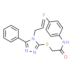 ChemSpider 2D Image | 2-[(4-Allyl-5-phenyl-4H-1,2,4-triazol-3-yl)sulfanyl]-N-(4-fluorophenyl)acetamide | C19H17FN4OS