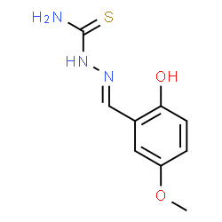 ChemSpider 2D Image | (2E)-2-(2-Hydroxy-5-methoxybenzylidene)hydrazinecarbothioamide | C9H11N3O2S
