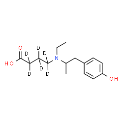 ChemSpider 2D Image | 4-{Ethyl[1-(4-hydroxyphenyl)-2-propanyl]amino}(~2~H_6_)butanoic acid | C15H17D6NO3