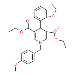 ChemSpider 2D Image | Diethyl 4-(2-ethoxyphenyl)-1-(4-methoxybenzyl)-1,4-dihydro-3,5-pyridinedicarboxylate | C27H31NO6