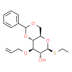 ChemSpider 2D Image | Ethyl 3-O-allyl-4,6-O-benzylidene-1-thio-beta-D-glucopyranoside | C18H24O5S