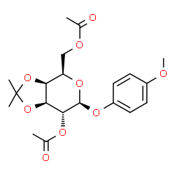 ChemSpider 2D Image | 4-Methoxyphenyl 2,6-di-O-acetyl-3,4-O-isopropylidene-beta-D-galactopyranoside | C20H26O9