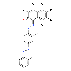 ChemSpider 2D Image | (1Z)-1-({2-Methyl-4-[(2-methylphenyl)diazenyl]phenyl}hydrazono)-2(1H)-(~2~H_6_)naphthalenone | C24H14D6N4O