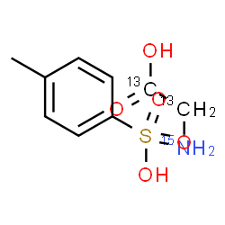 ChemSpider 2D Image | (~13~C_2_,~15~N)Glycine 4-methylbenzenesulfonate (1:1) | C713C2H1315NO5S