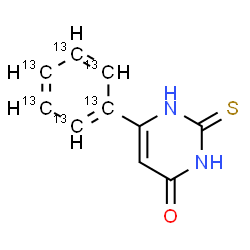 ChemSpider 2D Image | 6-(~13~C_6_)Phenyl-2-thioxo-2,3-dihydro-4(1H)-pyrimidinone | C413C6H8N2OS