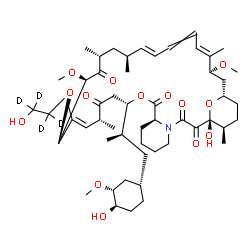 ChemSpider 2D Image | (1R,9S,12S,15R,16E,18R,19R,21R,23S,24E,28E,30S,32S,35R)-1-Hydroxy-18-{[2-hydroxy(~2~H_4_)ethyl]oxy}-12-{(2R)-1-[(1S,3R,4R)-4-hydroxy-3-methoxycyclohexyl]-2-propanyl}-19,30-dimethoxy-15,17,21,23,29,35-
hexamethyl-11,36-dioxa-4-azatricyclo[30.3.1.0~4,9~]hexatriaconta-16,24,26,28-tetraene-2,3,10,14,20-pentone | C53H79D4NO14