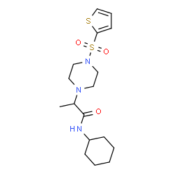 ChemSpider 2D Image | N-Cyclohexyl-2-[4-(2-thienylsulfonyl)-1-piperazinyl]propanamide | C17H27N3O3S2