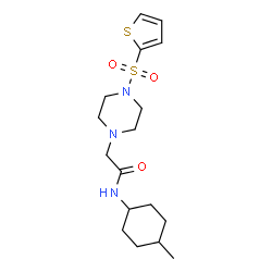 ChemSpider 2D Image | N-(4-Methylcyclohexyl)-2-[4-(2-thienylsulfonyl)-1-piperazinyl]acetamide | C17H27N3O3S2