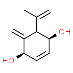 ChemSpider 2D Image | (1R,4S)-5-Isopropenyl-6-methylene-2-cyclohexene-1,4-diol | C10H14O2