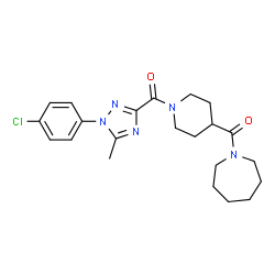 ChemSpider 2D Image | 1-Azepanyl(1-{[1-(4-chlorophenyl)-5-methyl-1H-1,2,4-triazol-3-yl]carbonyl}-4-piperidinyl)methanone | C22H28ClN5O2