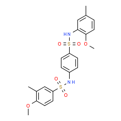 ChemSpider 2D Image | 4-Methoxy-N-{4-[(2-methoxy-5-methylphenyl)sulfamoyl]phenyl}-3-methylbenzenesulfonamide | C22H24N2O6S2