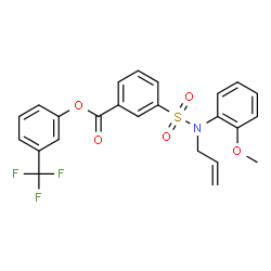 ChemSpider 2D Image | 3-(Trifluoromethyl)phenyl 3-[allyl(2-methoxyphenyl)sulfamoyl]benzoate | C24H20F3NO5S