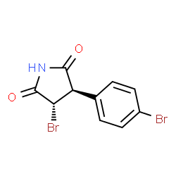 ChemSpider 2D Image | (3S,4R)-3-Bromo-4-(4-bromophenyl)-2,5-pyrrolidinedione | C10H7Br2NO2