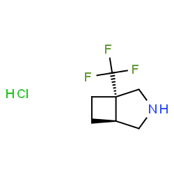 ChemSpider 2D Image | (1S,5S)-1-(Trifluoromethyl)-3-azabicyclo[3.2.0]heptane hydrochloride (1:1) | C7H11ClF3N