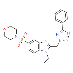 ChemSpider 2D Image | 1-Ethyl-5-(4-morpholinylsulfonyl)-2-[(5-phenyl-2H-tetrazol-2-yl)methyl]-1H-benzimidazole | C21H23N7O3S