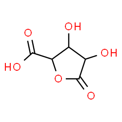ChemSpider 2D Image | 3,4-Dihydroxy-5-oxotetrahydro-2-furancarboxylic acid (non-preferred name) | C5H6O6