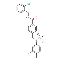 ChemSpider 2D Image | N-(2-Chlorobenzyl)-4-{[(3,4-dimethylphenyl)(methylsulfonyl)amino]methyl}benzamide | C24H25ClN2O3S