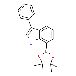 ChemSpider 2D Image | 3-Phenyl-7-(4,4,5,5-tetramethyl-1,3,2-dioxaborolan-2-yl)-1H-indole | C20H22BNO2