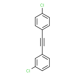 ChemSpider 2D Image | 1-Chloro-3-[(4-chlorophenyl)ethynyl]benzene | C14H8Cl2