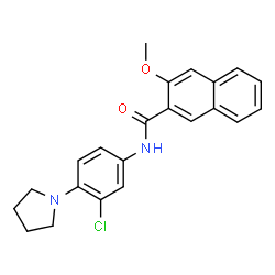 ChemSpider 2D Image | N-[3-Chloro-4-(1-pyrrolidinyl)phenyl]-3-methoxy-2-naphthamide | C22H21ClN2O2
