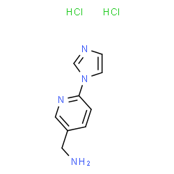 ChemSpider 2D Image | [6-(1H-IMIDAZOL-1-YL)-3-PYRIDINYL]METHANAMINE DIHYDROCHLORIDE | C9H12Cl2N4