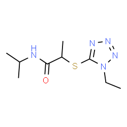 ChemSpider 2D Image | 2-[(1-Ethyl-1H-tetrazol-5-yl)sulfanyl]-N-isopropylpropanamide | C9H17N5OS