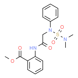 ChemSpider 2D Image | Methyl 2-{[N-(dimethylsulfamoyl)-N-phenylglycyl]amino}benzoate | C18H21N3O5S