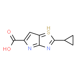ChemSpider 2D Image | 2-cyclopropylpyrrolo[2,3-d]thiazole-5-carboxylic acid | C9H7N2O2S
