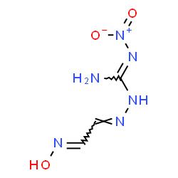 ChemSpider 2D Image | (2E)-2-[(2E)-2-(Hydroxyimino)ethylidene]-N'-nitrohydrazinecarboximidamide | C3H6N6O3