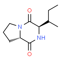 ChemSpider 2D Image | (3R,8aS)-3-[(2S)-2-Butanyl]hexahydropyrrolo[1,2-a]pyrazine-1,4-dione | C11H18N2O2