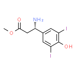 ChemSpider 2D Image | Methyl (3S)-3-amino-3-(4-hydroxy-3,5-diiodophenyl)propanoate | C10H11I2NO3