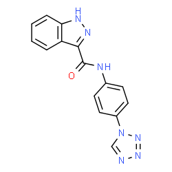 ChemSpider 2D Image | N-[4-(1H-Tetrazol-1-yl)phenyl]-1H-indazole-3-carboxamide | C15H11N7O