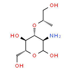 ChemSpider 2D Image | 2-Amino-2-deoxy-3-O-[(2S)-1-hydroxy-2-propanyl]-D-glucopyranose | C9H19NO6