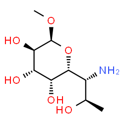 ChemSpider 2D Image | Methyl (5R)-5-[(1R,2R)-1-amino-2-hydroxypropyl]-beta-L-arabinopyranoside | C9H19NO6