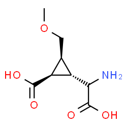 ChemSpider 2D Image | (1R,2S,3S)-2-[(R)-Amino(carboxy)methyl]-3-(methoxymethyl)cyclopropanecarboxylic acid | C8H13NO5