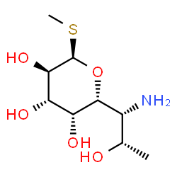 ChemSpider 2D Image | Methyl (5R)-5-[(1R,2S)-1-amino-2-hydroxypropyl]-1-thio-beta-L-arabinopyranoside | C9H19NO5S