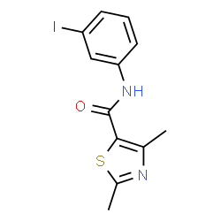 ChemSpider 2D Image | N-(3-Iodophenyl)-2,4-dimethyl-1,3-thiazole-5-carboxamide | C12H11IN2OS
