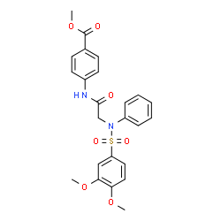 ChemSpider 2D Image | Methyl 4-({N-[(3,4-dimethoxyphenyl)sulfonyl]-N-phenylglycyl}amino)benzoate | C24H24N2O7S