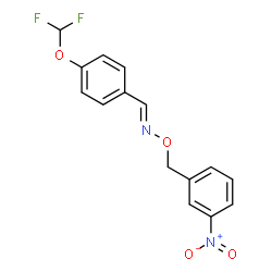 ChemSpider 2D Image | (E)-1-[4-(Difluoromethoxy)phenyl]-N-[(3-nitrobenzyl)oxy]methanimine | C15H12F2N2O4