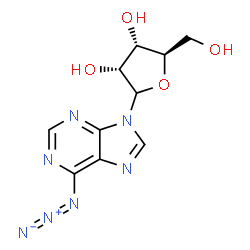 ChemSpider 2D Image | 6-Azido-9-(D-ribofuranosyl)-9H-purine | C10H11N7O4