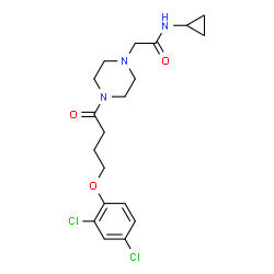 ChemSpider 2D Image | N-Cyclopropyl-2-{4-[4-(2,4-dichlorophenoxy)butanoyl]-1-piperazinyl}acetamide | C19H25Cl2N3O3